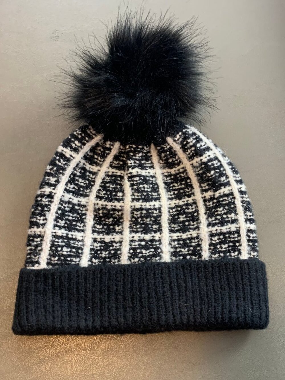 INC International Concepts Women's Knit Stretch Beanie Hat, Black, One Size